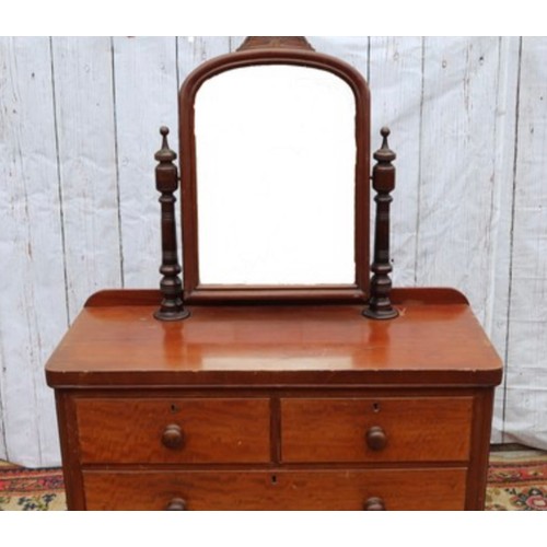 46 - EDWARDIAN 2 over2 CHEST WITH DRESSING TABLE MIRROR
W x 40