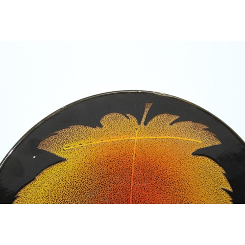 251 - POOLE POTTERY AEGEAN MAPLE LEAF PLATE - A/F AND DELPHIS NO 32 VASE 
35CM