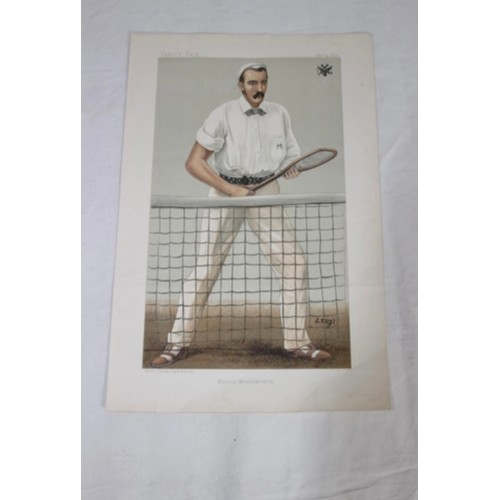 193 - ANTIQUE VANITY FAIR THE SNOOKER CHAMPION OF 1885 AND 1884 MICHAEL MICHAILOVITCH PRINTS 
40 X 27CM