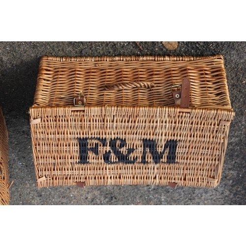 413 - QUANTITY OF WICKER BASKETS 
67 X 37 X 24CM