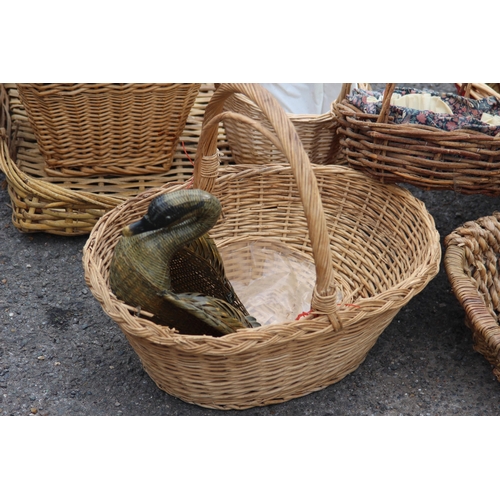 128 - QUANTITY OF WICKER BASKETS ETC 
70CM