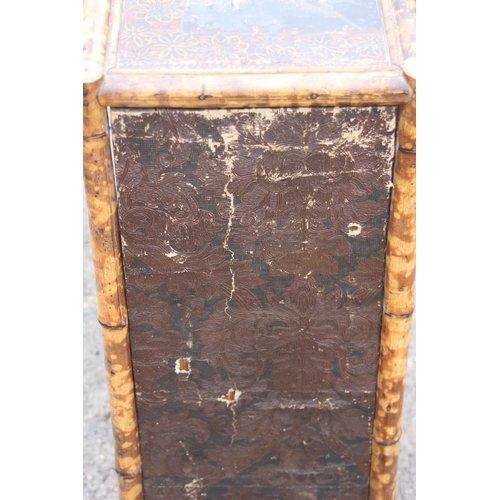 19 - ANTIQUE 19TH CENTURY JAPANESE TIGER BAMBOO OPEN CABINET BOOKCASE ORIGINAL DECOR
76 X 75 X 33CM