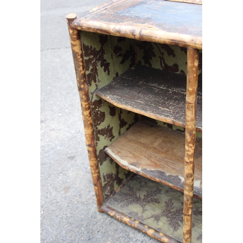 19 - ANTIQUE 19TH CENTURY JAPANESE TIGER BAMBOO OPEN CABINET BOOKCASE ORIGINAL DECOR
76 X 75 X 33CM