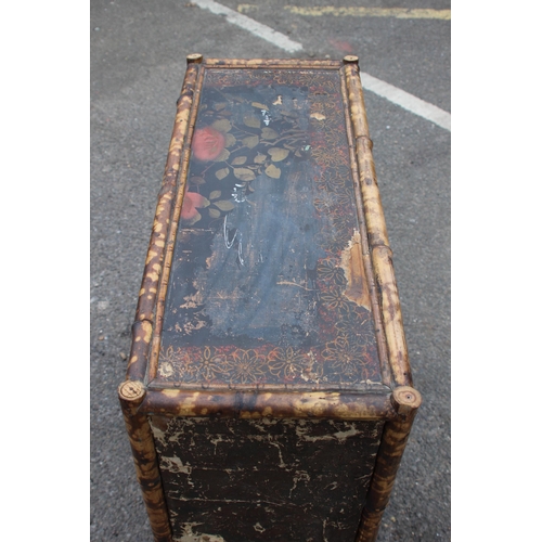 19 - ANTIQUE 19TH CENTURY JAPANESE TIGER BAMBOO OPEN CABINET BOOKCASE ORIGINAL DECOR
76 X 75 X 33CM