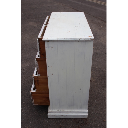 23 - SOLID PINE SHABBY CHIC WHITE PAINTED 2 OVER 3 CHEST OF DRAWERS 
100 X 43 X 93CM