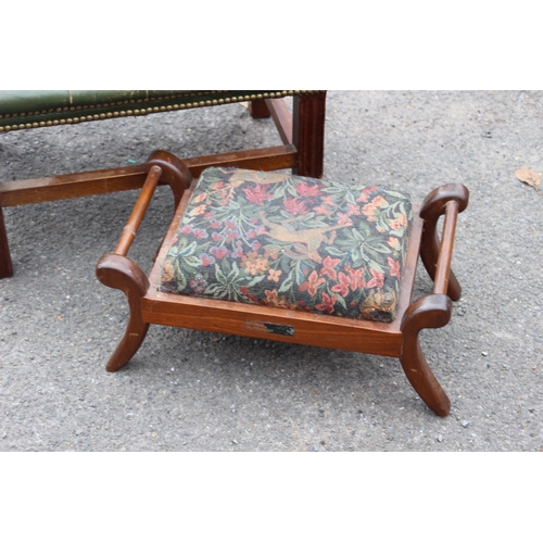 27 - CHESTERFIELD LEATHER TOP STOOL AND ONE OTHER
58 X 37CM