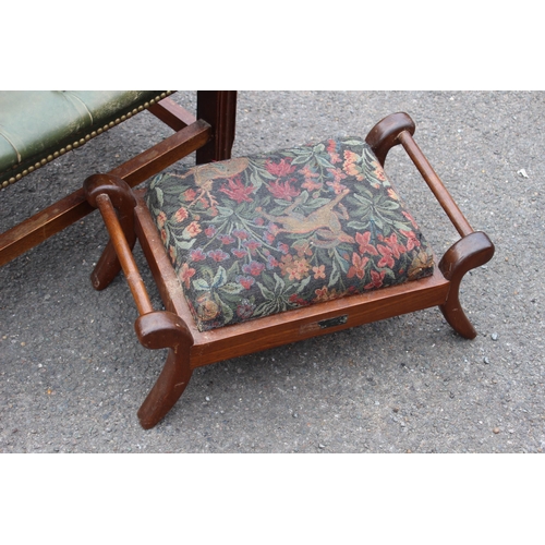 27 - CHESTERFIELD LEATHER TOP STOOL AND ONE OTHER
58 X 37CM