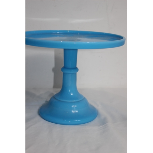 550 - 2 X MOSSER MILK GLASS CAKE STANDS - 12