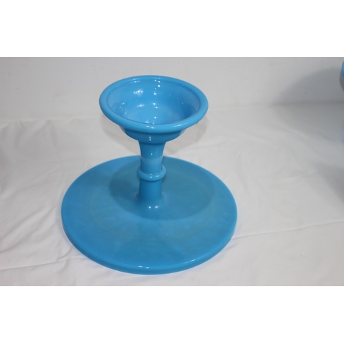 550 - 2 X MOSSER MILK GLASS CAKE STANDS - 12