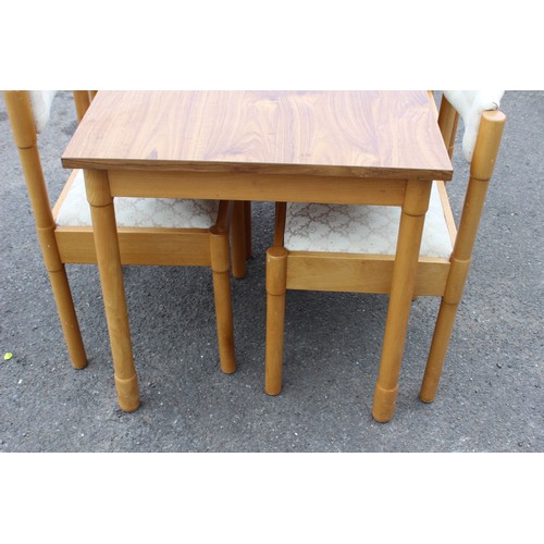 32 - RETRO 1950'S P.I DINETTE TABLE AND CHAIRS SET 
112 X 68 X 70CM