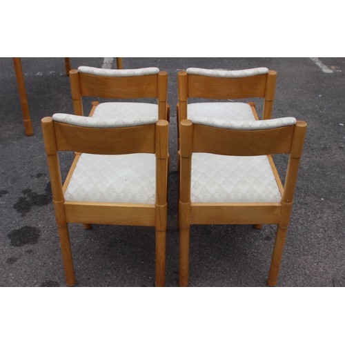 32 - RETRO 1950'S P.I DINETTE TABLE AND CHAIRS SET 
112 X 68 X 70CM