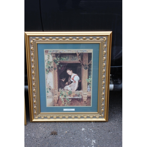 140 - QUANTITY OF GILT FRAMED PICTURES  x6
67 X 55CM