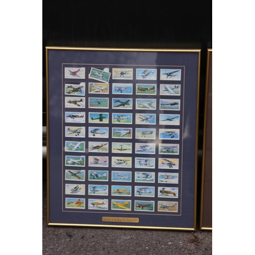 141 - 2 X FRAMED VINTAGE CIGARETTE CARD PICTURES 
62 X 50CM