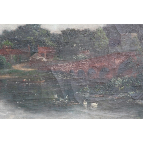 144 - OIL ON CANVAS OF A RIVER SCENE
86 X 55CM