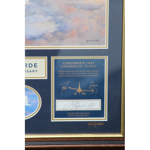 151 - 50TH ANNIVERSARY OF CONCORDE PICTURE SIGNED PHILIP E. WEST 
50 X 50CM