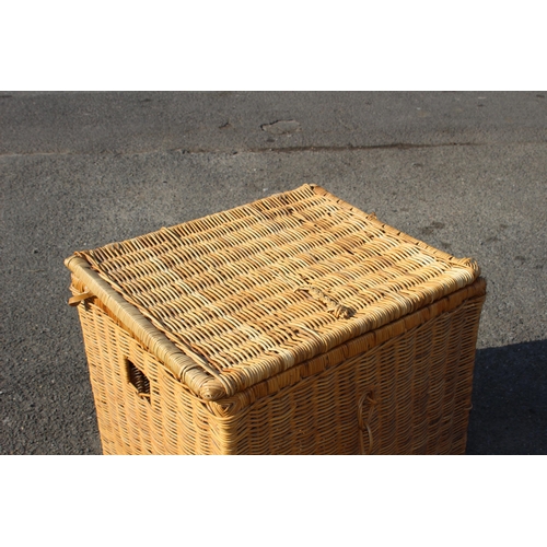 127 - LARGE WICKER STORAGE TRUNK 
70 X 58 X 58CM