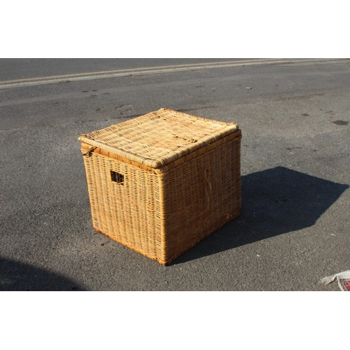 127 - LARGE WICKER STORAGE TRUNK 
70 X 58 X 58CM