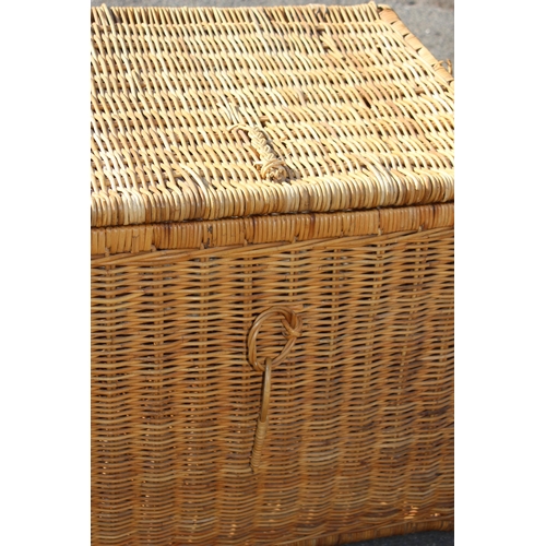 127 - LARGE WICKER STORAGE TRUNK 
70 X 58 X 58CM