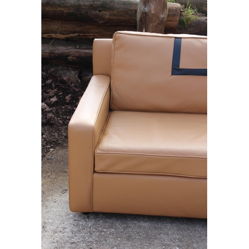 34 - HANDMADE LEATHER TWO SEATER SOFA 
160 X 87 X 88CM