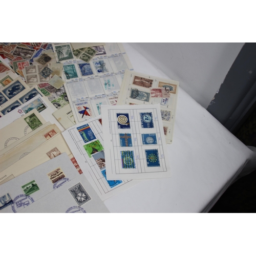 256 - BOX OF STAMPS AND FIRST DAY COVERS