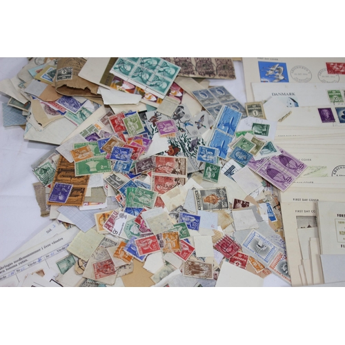 256 - BOX OF STAMPS AND FIRST DAY COVERS