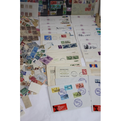 256 - BOX OF STAMPS AND FIRST DAY COVERS