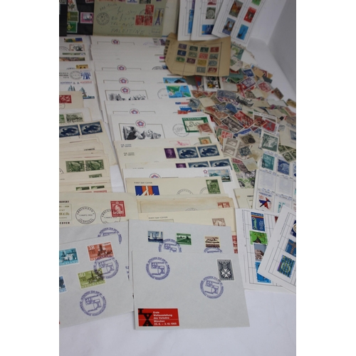 256 - BOX OF STAMPS AND FIRST DAY COVERS