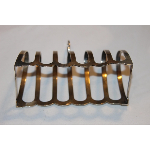 725 - SIX SLICE SEVEN BAR SILVER TOAST RACK - BIRMINGHAM - 1956