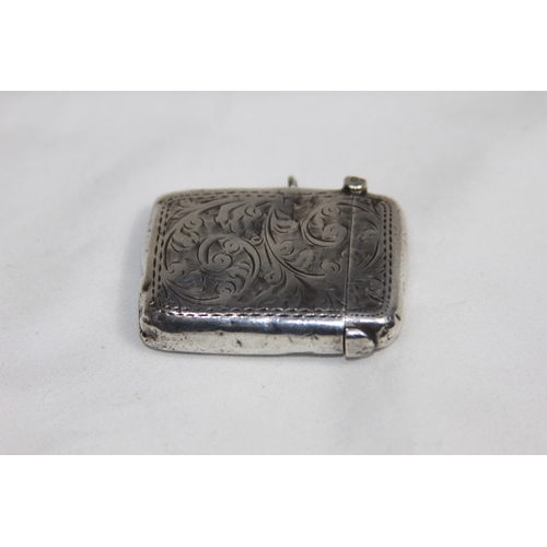 734 - GERORGE V SILVER BRIGHT-CUT SILVER VESTA CASE BY G F WESTWOOD AND SONS - BIRMINGHAM 1914