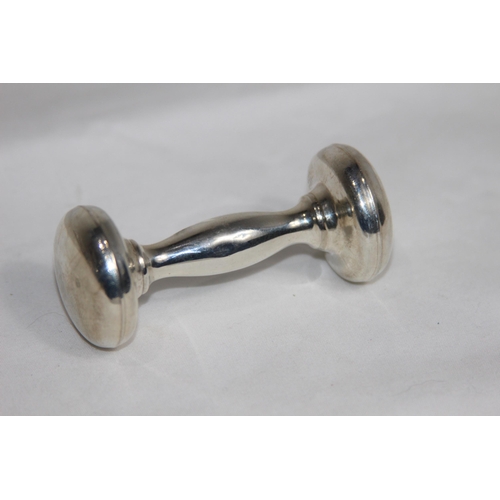 736 - SILVER BAR BELL BABY RATTLE BY WEBSTER