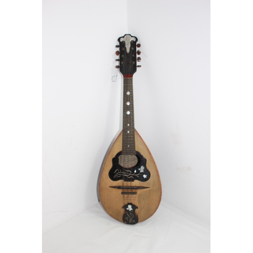 297 - CASED ITALIAN MANDOLIN STAMPED NAPOLI PRIVATIVA MODEL A - 1904 - SERIAL NO 12727 - INTERIOR LABEL CA... 