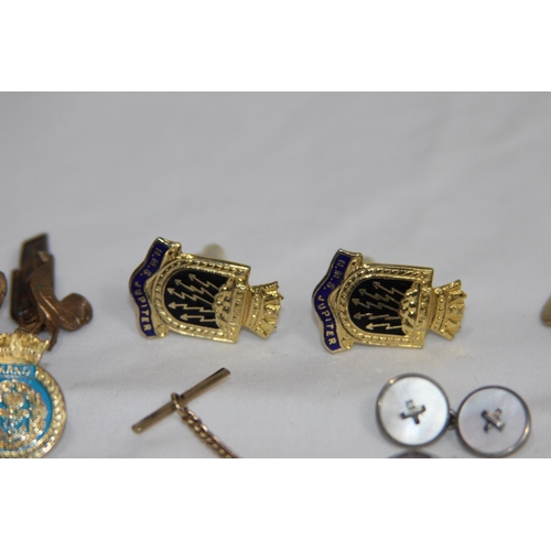 510 - QUANTITY OF MILITARY CUFFLINKS INCLUDING H.M.S JUPITER CUFFLINKS