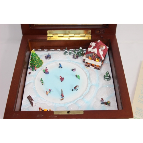 595 - MUSICAL CHRISTMAS SCENE WITH BOX 
19 X 12CM