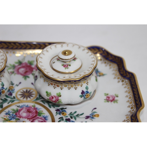 598 - DRESDON DRESSING TABLE TRAY AND POTS - A/F