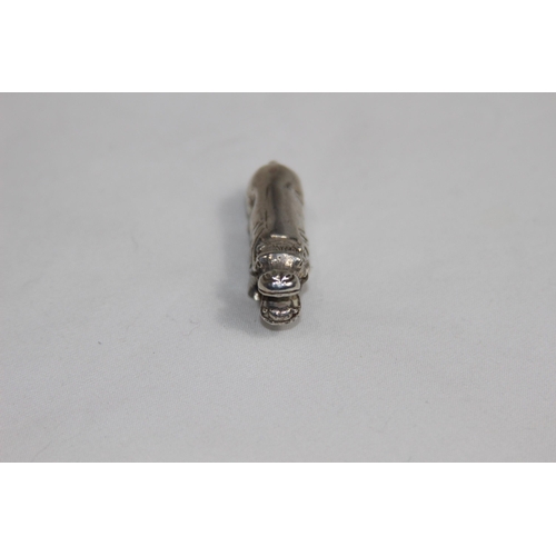 727 - CAST SILVER MINIATURE MODEL OF A HIPPOPOTAMUS - IMPORT MARKS