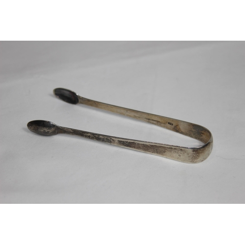 731 - PAIR OF SILVER SUGAR TONGS - LONDON 1793 AND NOVEL PAIR OF CLAW GRIP TONGS