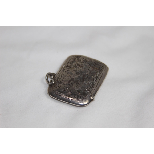 733 - DEMI BRIGHT-CUT SILVER VESTA CASE BY JOHN THOMPSON AND SONS - BIRMINGHAM 1908