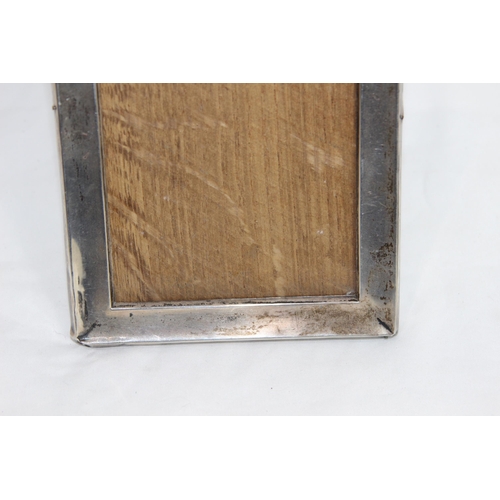 758 - SILVER RECTANGLE FORM SILVER PHOTO FRAME BY S AND CO - BIRMINGHAM 1915