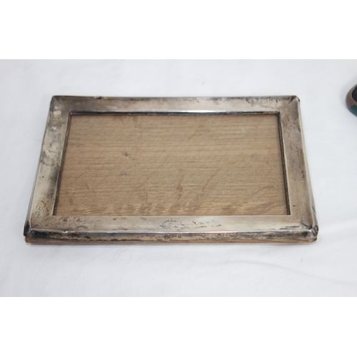 758 - SILVER RECTANGLE FORM SILVER PHOTO FRAME BY S AND CO - BIRMINGHAM 1915