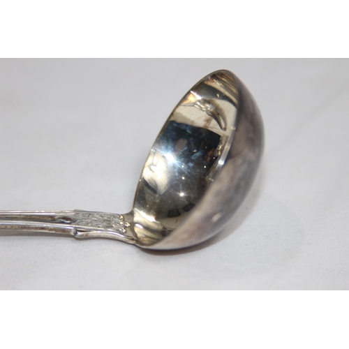 762 - QUEENS PATTERN GEORGIAN SCOTTISH SILVER LADDLE BY PETER AITKEN - GLASGOW 1834