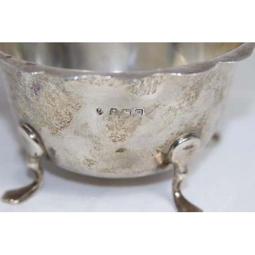 767 - PIE CRUST EDGE SILVER SUGAR BOWL - BIRMINGHAM 1911