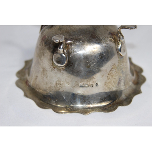 767 - PIE CRUST EDGE SILVER SUGAR BOWL - BIRMINGHAM 1911