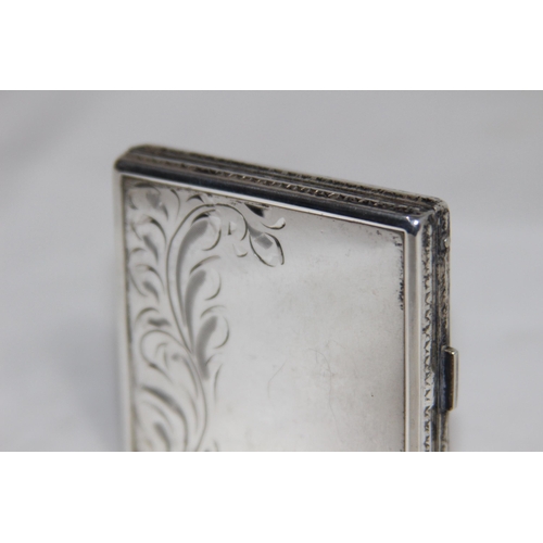 774 - CHARME STERLING SILVER COMPACT WITH BRIGHT-CUT EDGE AND FRONT DECORATION