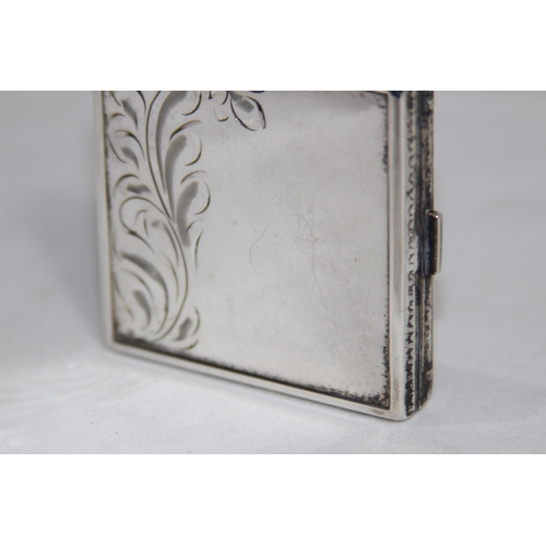 774 - CHARME STERLING SILVER COMPACT WITH BRIGHT-CUT EDGE AND FRONT DECORATION