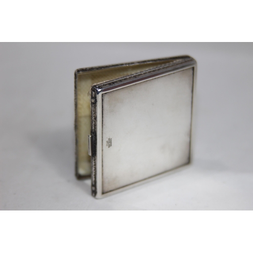 774 - CHARME STERLING SILVER COMPACT WITH BRIGHT-CUT EDGE AND FRONT DECORATION