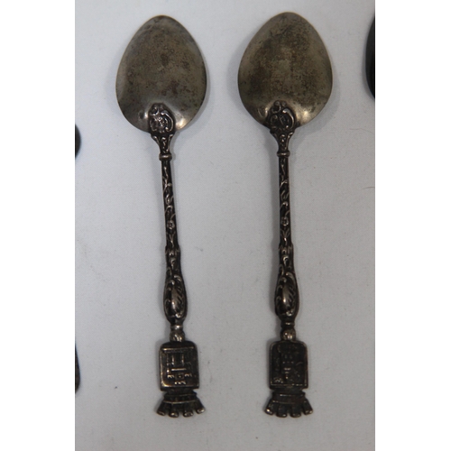 777 - SELECTION OF SILVER SPOONS OF VARIOUS DESIGNS AND DATES INCLUDING ENAMEL EXAMPLE