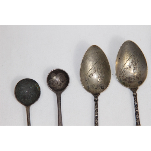 777 - SELECTION OF SILVER SPOONS OF VARIOUS DESIGNS AND DATES INCLUDING ENAMEL EXAMPLE