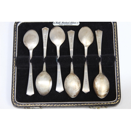 783 - CASED SET OF SIX SILVER SPOONS BY ASP CO - BIRMINGHAM 1971