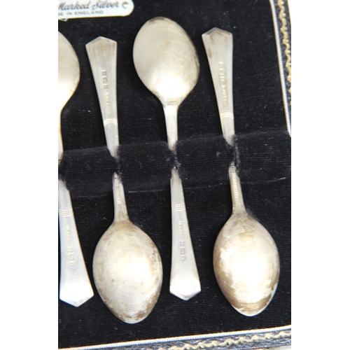 783 - CASED SET OF SIX SILVER SPOONS BY ASP CO - BIRMINGHAM 1971