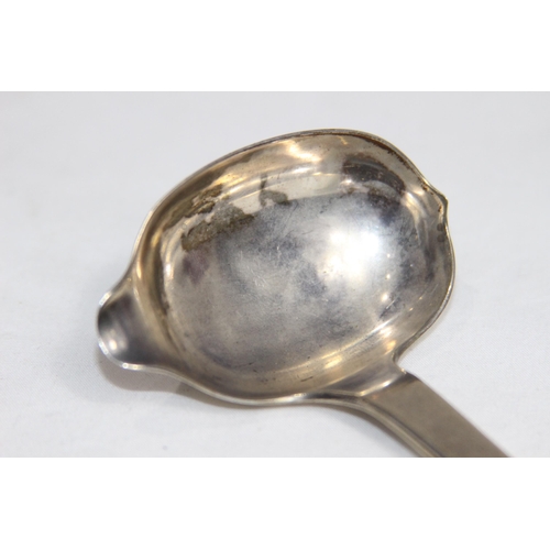 785 - ORNATE PIERCED HANDLED NORWEGIAN SILVER LIPPED SAUCE LADLE 830 GRADE